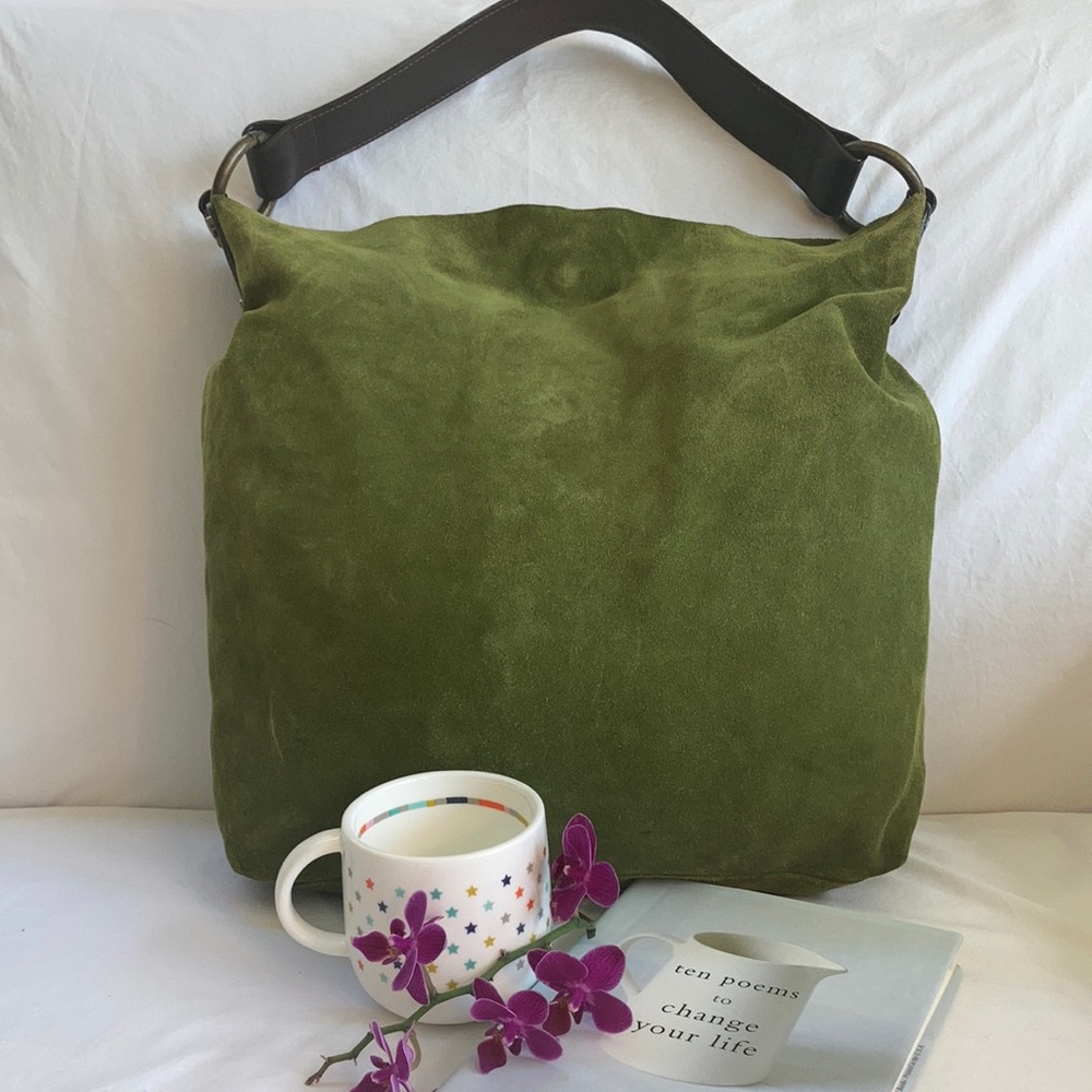 Italian suede hobo tote